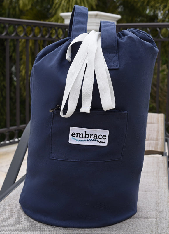 Bag designed to fit and conceal a scoliosis brace. Creates an affordable, trendy and easy way to store the brace or travel with it